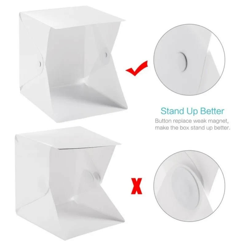 Dual Studio Button Row Light Portable Folding LED Lights Shooting Tent Box Kit Lightbox Accessories | Электроника