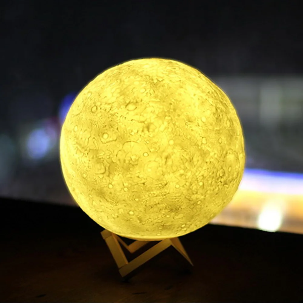 3D Луна лампа USB LED двойной цвет свет лунный сенсорный луна домашняя спальня
