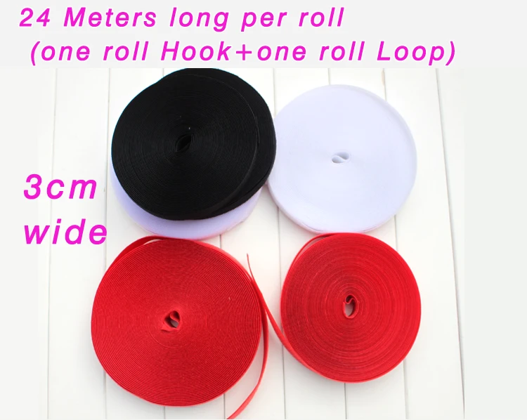 Клейкая лента самоклеящаяся с крючками и петлями 24 м X 3 см|hook and loop|hook hookshook loop tape |