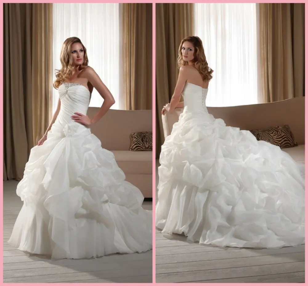 Hot Sale A 5 Temperament Taffeta Sweetheart Beaded Pleat Stratified Court Trian Formal Wedding Dresses Bridal Gowns|dress tie|dress pants no