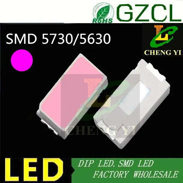 Оптовая продажа с фабрики x38 розовый 5730 led диод 0 5 w smd 26-28LM 5630 Светодиодные лампы (CE