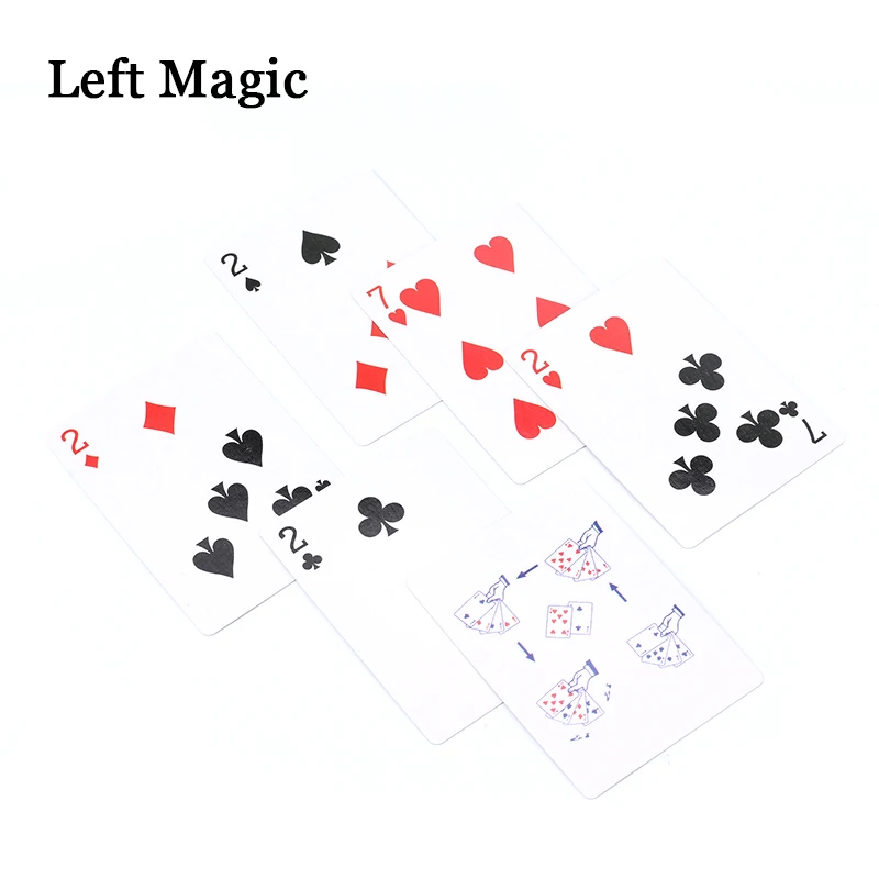 Cartas de 7 a 2 Transformer para trucos de magia, accesorios de magia de primer plano, magia de calle para pescar o jugar, tarjetas, accesorios de c&oacute;mics-4