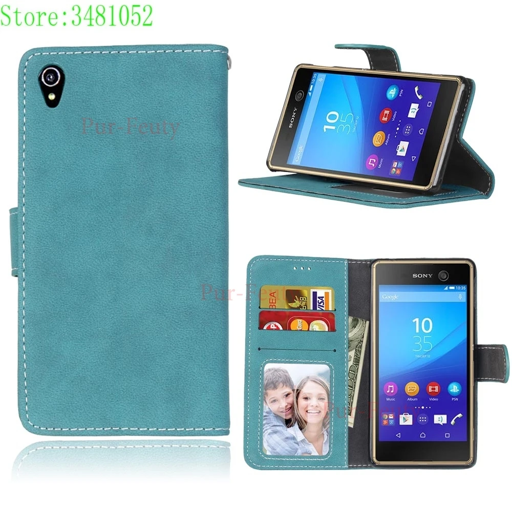Blue Магнитный флип-чехол для sony xperia m 4 Aqua M4Aqua E 2312 2303 2306, силиконовый чехол для телефона sony xperia m 4 dual E2303 E2312 E2306 - Цвет: Blue