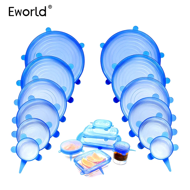 

Eworld Silicone Stretch Lids Bowl Lids PanLid Plate Cover Kitchen Tools Kitchen Accessories Food Cover Universal Lid kichen tool
