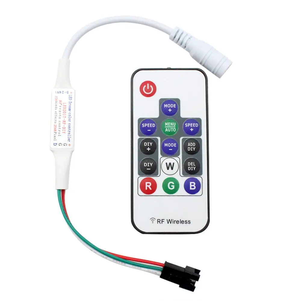 

DC5-24V 14 key mini RF led controller for strip WS2811/WS2812B 2811 IC pixel module lights