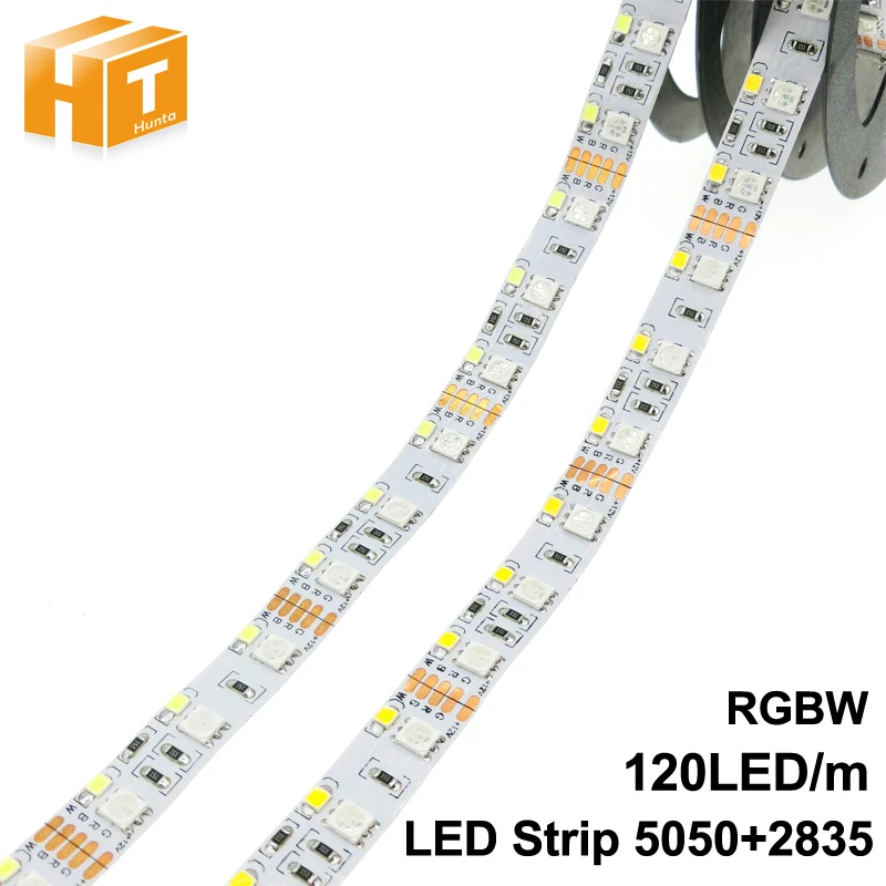 Двухрядные RGBW светодиодные ленты 5050 RGB+ 2835 белый/теплый белый DC12V 120 светодиодный/м 5 м/лот 600 светодиодный s полосы