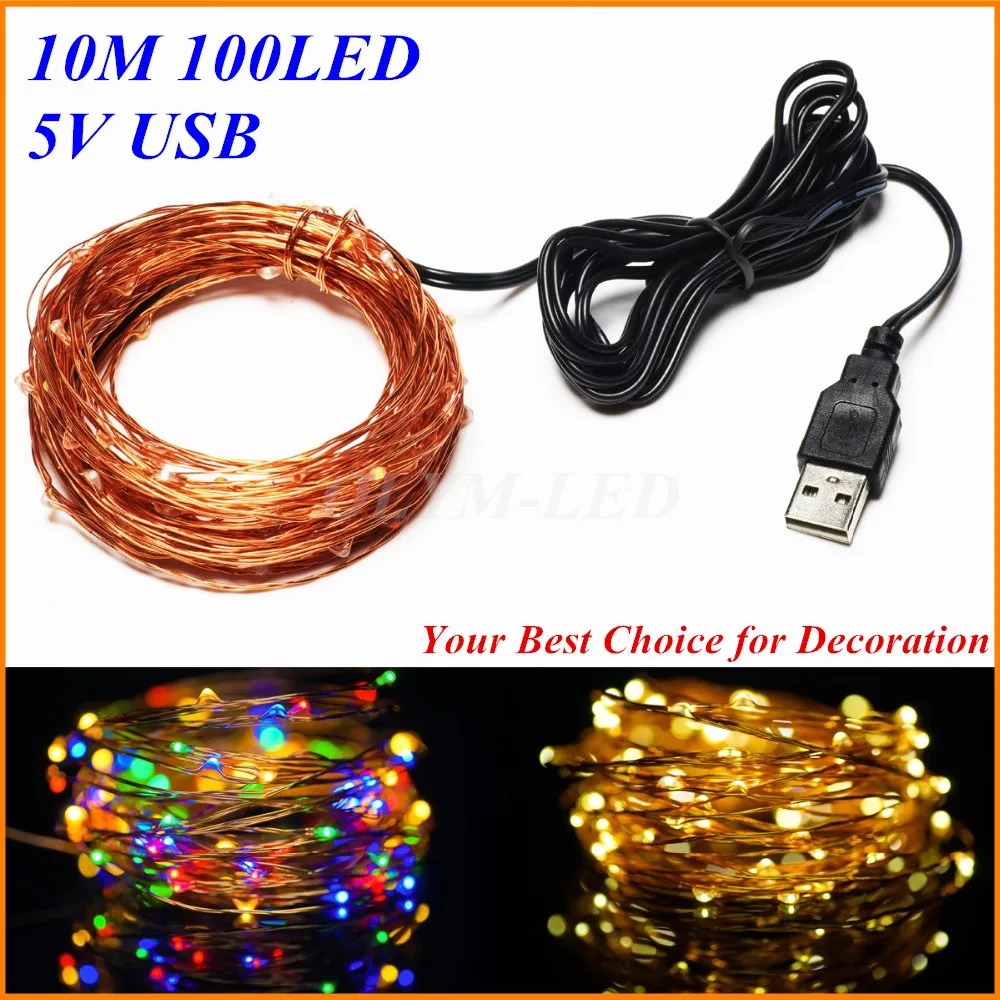 50x10 м Питание от USB 5 В Светодиодная лампа для праздника Рождественский Декор