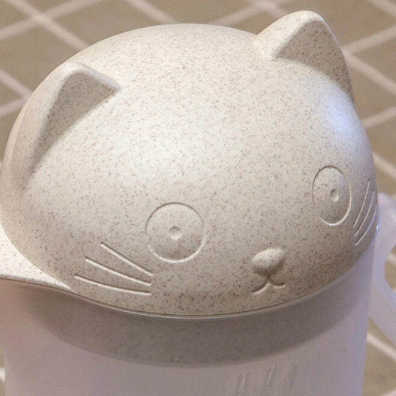 Набор чайников с чашкой для воды в виде кота пшеничный цвет милый пластиковый