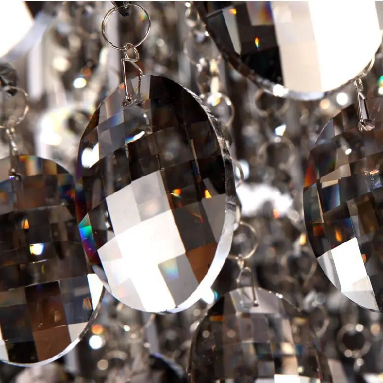 Led площади 70 см длина высокого качества серый дым кристалл подвесной светильник