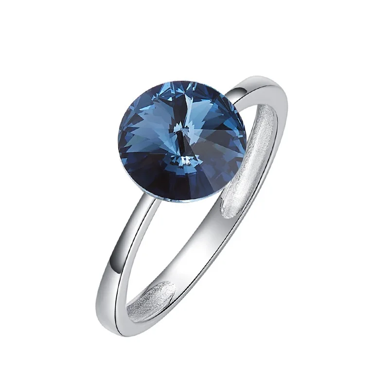 Женское кольцо с элементами Swarovski Panda100 из стерлингового серебра S925 пробы|Кольца| |