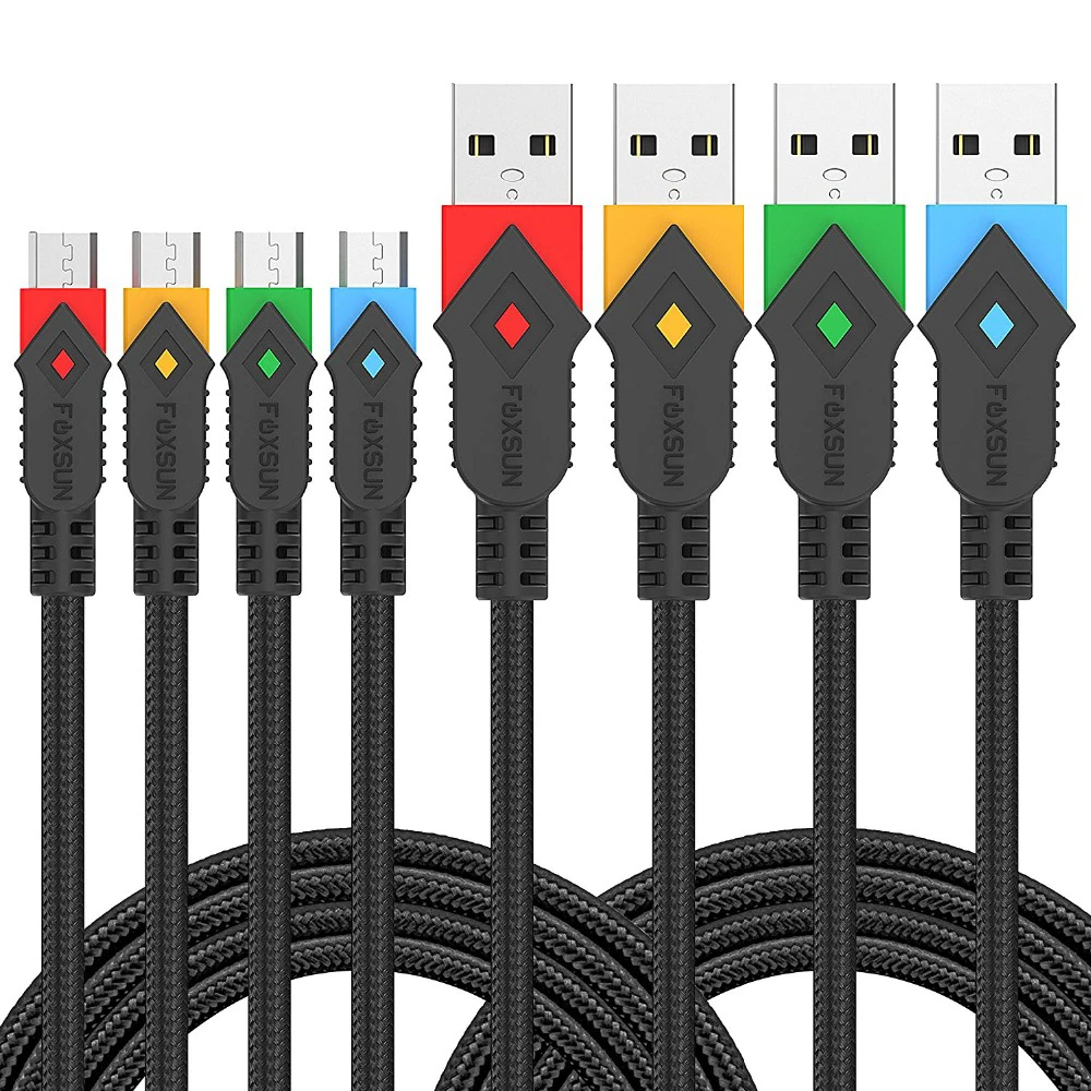 Micro USB кабель Android нейлоновый плетеный шнур для быстрой зарядки Samsung Galaxy S7 Edge S6 Kindle