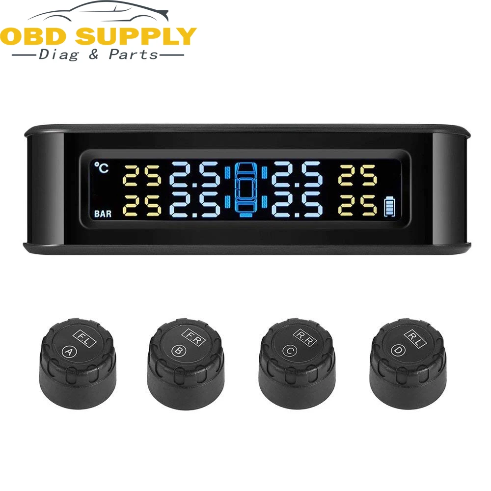 Давление в шинах автомобиля Солнечная система мониторинга TPMS с сигнализацией TFT