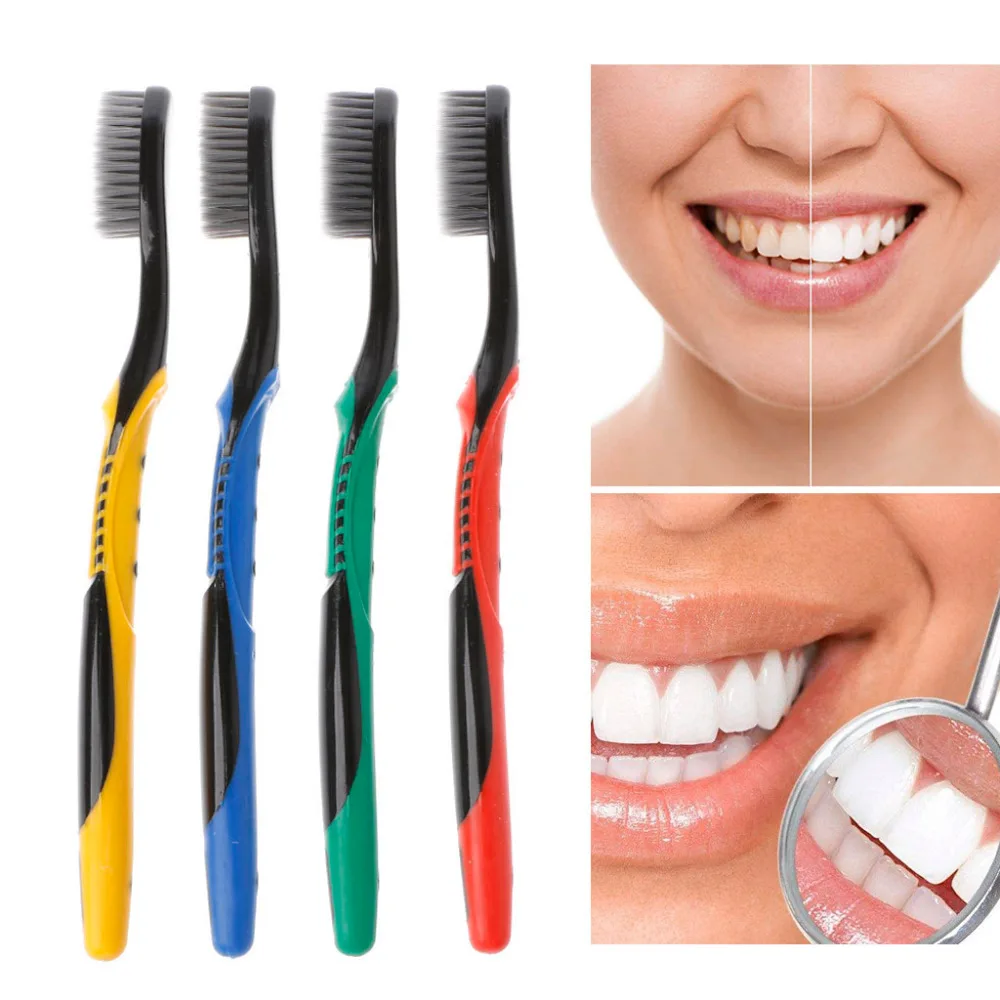 1 шт. зубная щётка из бамбукового угля для гигиены полости рта|ultra soft toothbrush|charcoal