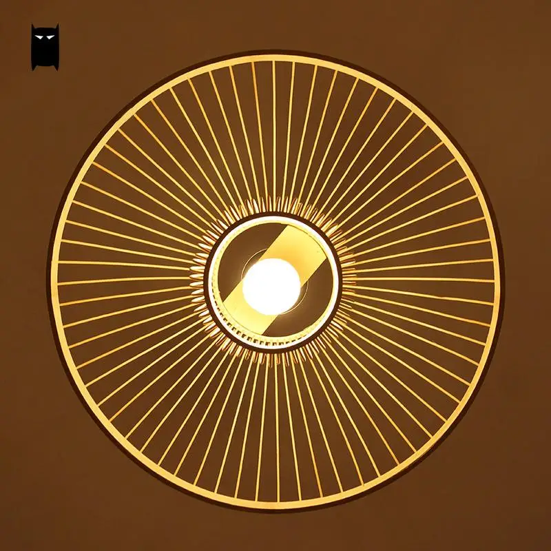 Плетеная подвеска бутон из натурального бамбука светильник в рустикальном стиле