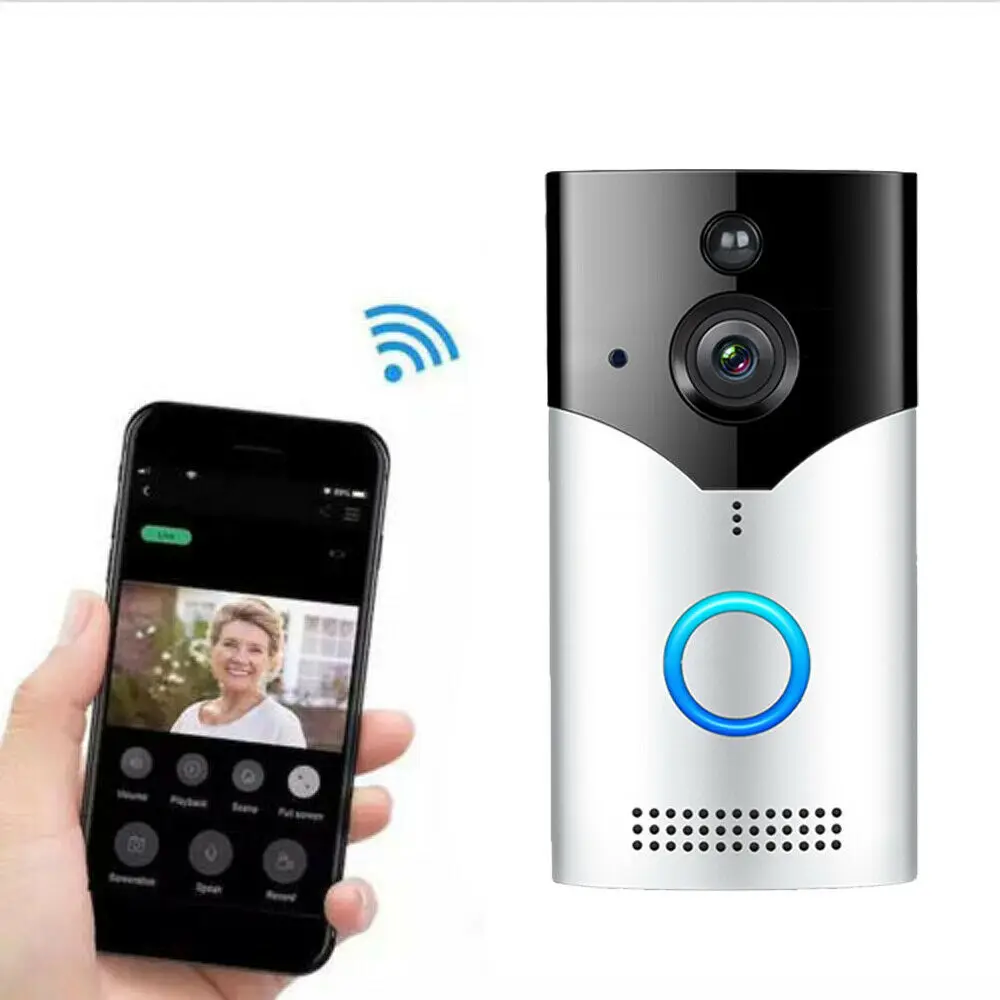 Серебристый D3 умный WiFi дверной звонок ИК-камера видео беспроводной дистанционный дверной звонок CCTV колокольчик телефон приложение IR-CUT ночного видения безопасность дома - Цвет: Серебристый