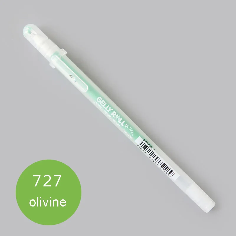 727 olivine Художественный маркер Sakura Gelly в рулоне Звездная Пыль Galaxy блестящая цветная гелевая чернильная ручка смелый сверкающий 0,5 мм для bullet journal Drawstring school - Цвет: 727 olivine
