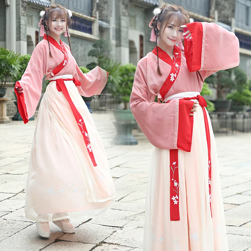 Women Folk Clothes Cosplay Fairy Costume Hanfu Clothing Chinese Traditional Ancient Dress Dance Stage Tang Dynasty Outfit DL3249 |