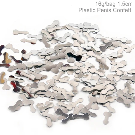 Silver Confetti FENGRISE, девичник, вечерние украшения, конфетти-блестки для пениса, золотые, серебряные, вечерние аксессуары для девичника, украшение для свадьбы - Цвет: Silver Confetti