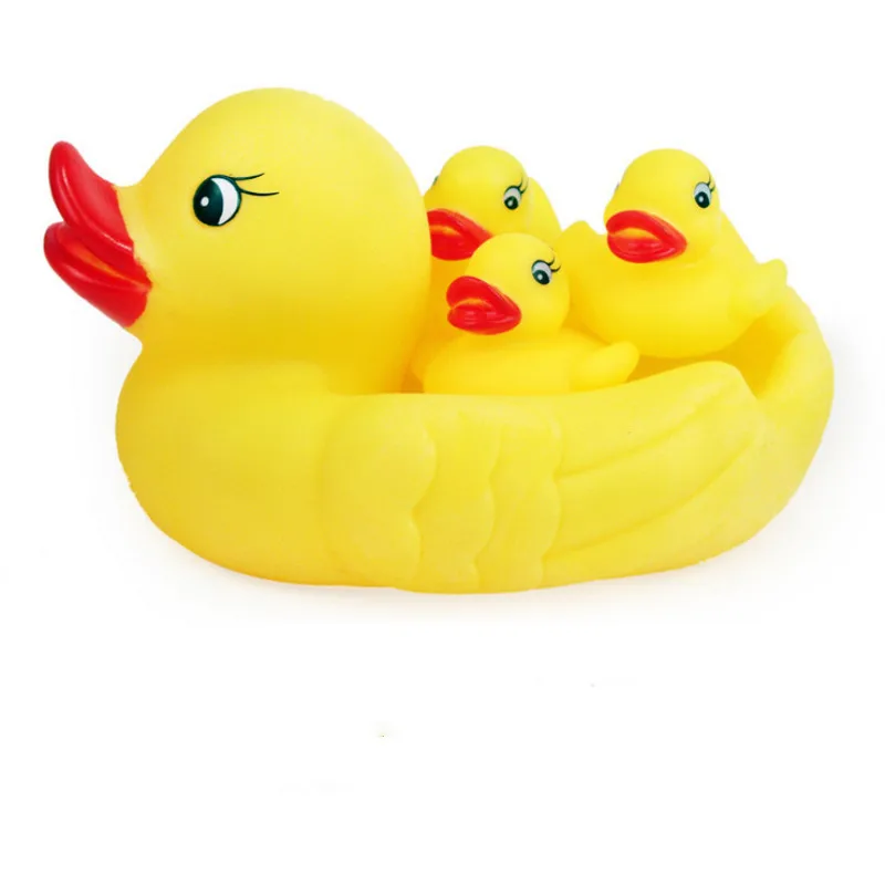 Милые детские со скрипом резиновые утки для ванной игрушки Duckie Baby Shower водные игры