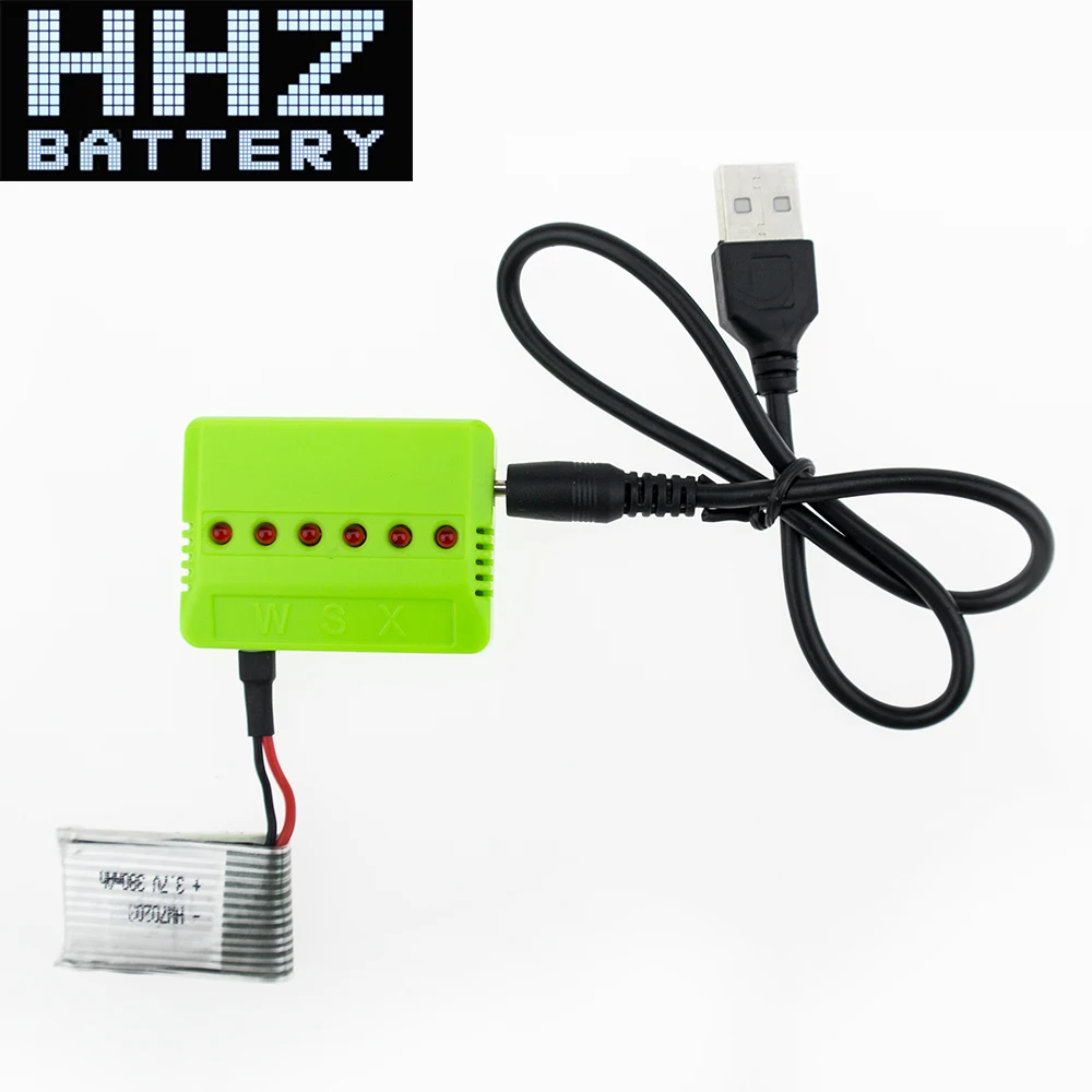 6pcs 3.7V 380mAh LiPo Battery 6 in 1 charger plug For E20 H107C H107L H107 U816 V252 Hubsan JXD 385 Wltoys | Электроника