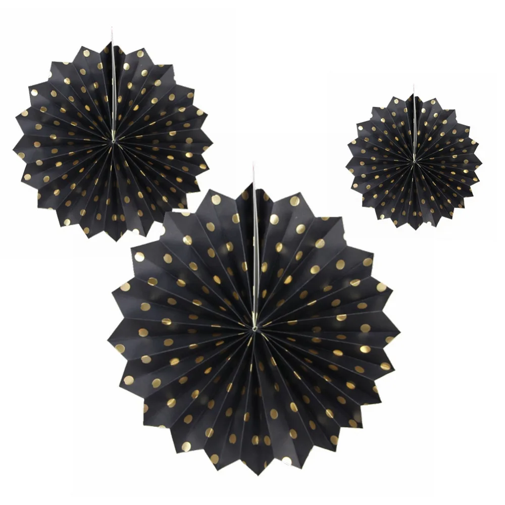 

7colors Wedding Birthday Decorations 1pc Polka Dot Paper Rosette Fans Party Backdrop Hanging Party Decor Baby Shower Event Party