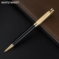 luxury metal ballpoint pens for business gift gold mesh and black ballpoint pen executive brand good quality pen