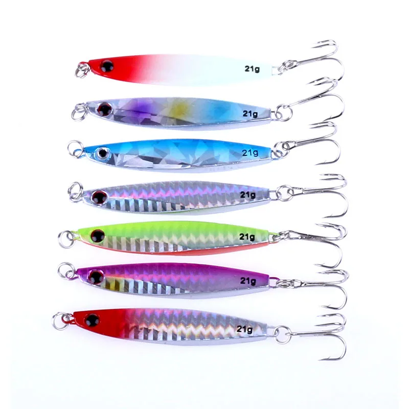 

HENGJIA 7pcs 7cm 21g hard metal lead sea sinking fishing lures bass wobbler carp trout peche fishing bait pesca fishing tackles