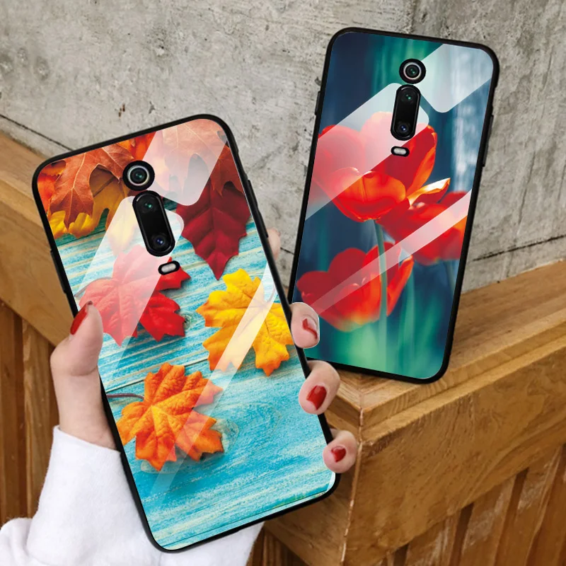Закаленное Стекло силиконовый бампер для Xiaomi Mi до 9 лет розовое стекло чехол 9T Pro PC