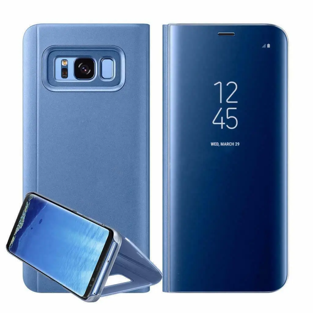 Зеркальный чехол для samsung Galaxy J4 J6 плюс умный кожаный флип-чехол с подставкой для A6 A8 плюс A750 A20 A30 A40 A50 A60 A70