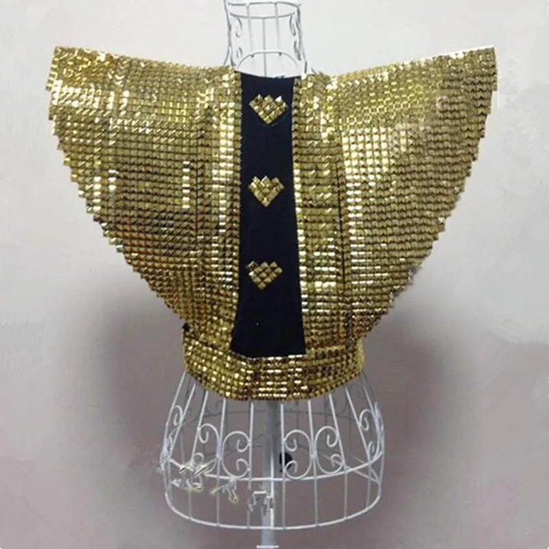 Vest Silver Sequins Ds Costumes Female Dj Sparkling Paragraph Armor Golden Style High Quality Singer Dancer Party | Тематическая