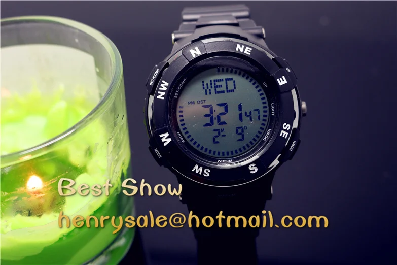 2016 новые роскошные мужские цифровые часы с компасом женские светодиодные