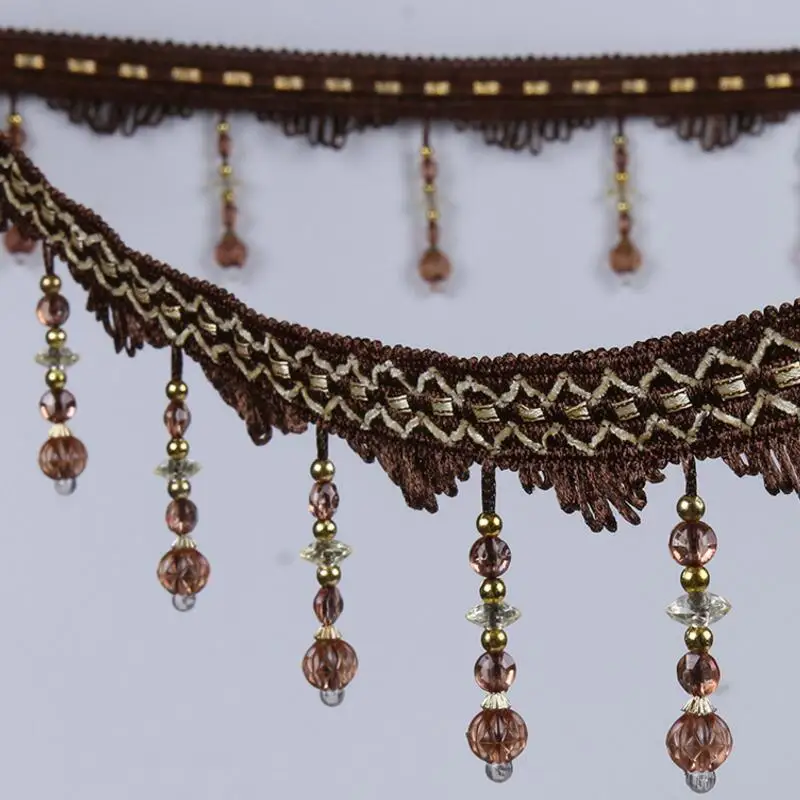 12 ярдов/партия кружевные аксессуары для занавесок отделка бахромой DIY бусины