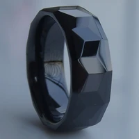 cool facet black 8mm hi tech scratch proof ceramic ring