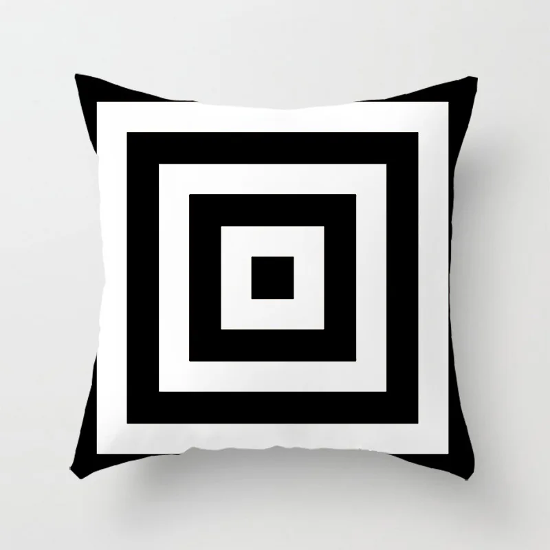 Pillow Case Cover Geometric Plaid Black White Pillowcase Dawegama Home New | Дом и сад