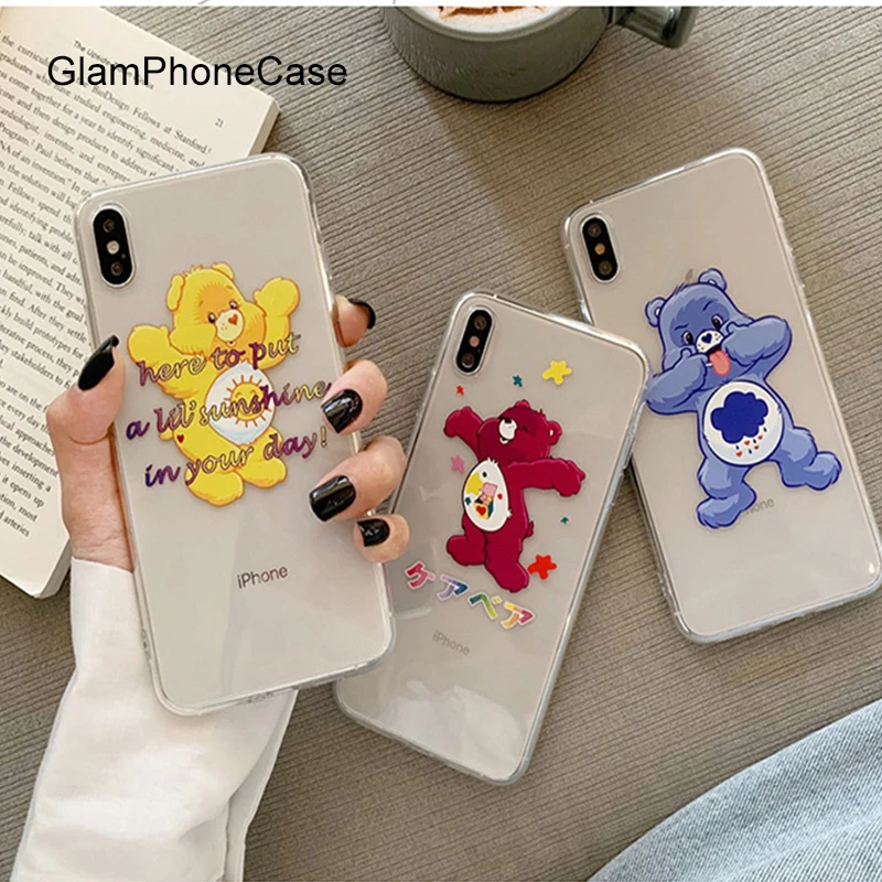 GlamPhoneCase Rainbow Bear Phone Case For iPhone X XS Max XR Soft Silicone Cover 7 8 6 6s Plus |