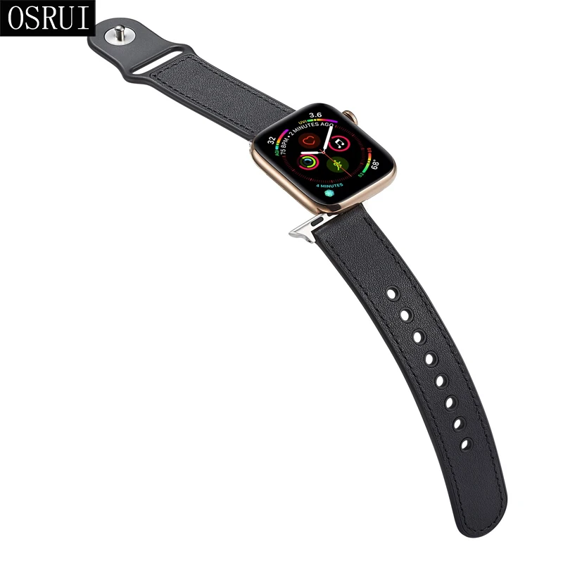Кожаный ремешок для apple watch, 4 ремешка, 44 мм, 40 мм, correa iwatch series 4, 3, 2, 42 мм, 38 мм, браслет на запястье, аксессуары для apple watch