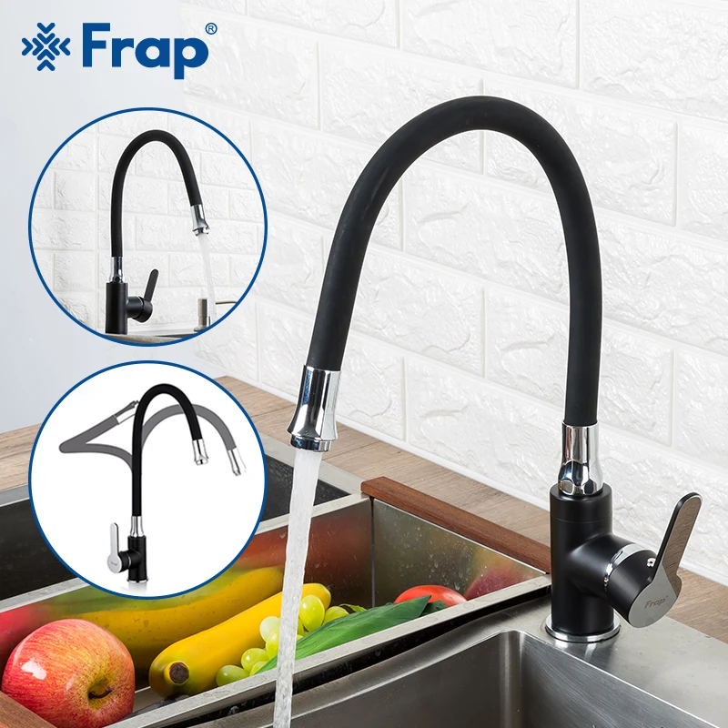 FRAP кухонный кран черный силикагель hosepipe лак смеситель для раковины краны с одной