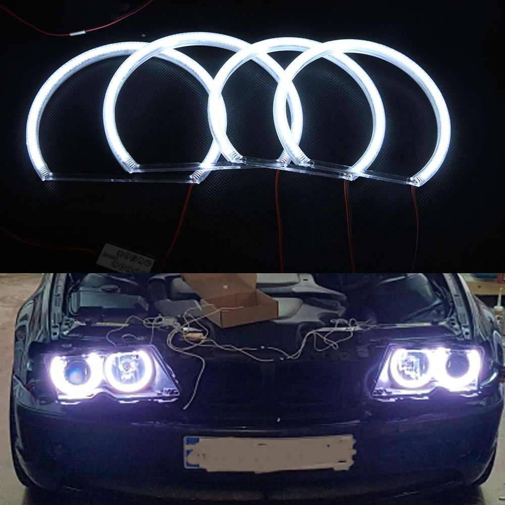 3014 LED 99 SMD Angel Eyes для BMW E46 комплект кольцевых гало без проектора белый (без фара