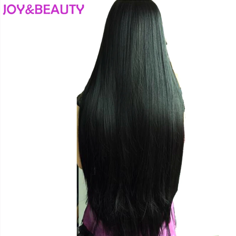 JOY & BEAUTY волосы натуральный черный длинный прямой парик Синтетический кружевной