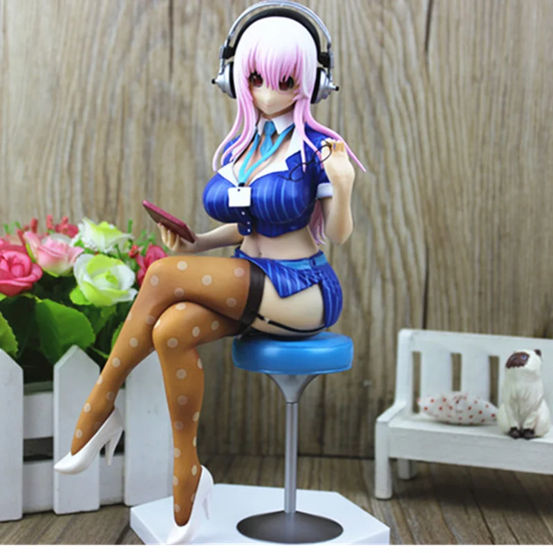 Аниме Соник Герлз Бэнд Гитаристка Суперсонико ОЛ Слушает Музыку Издание PVC Фигурка коллекционная модель игрушка 20 см коробка P231 on.