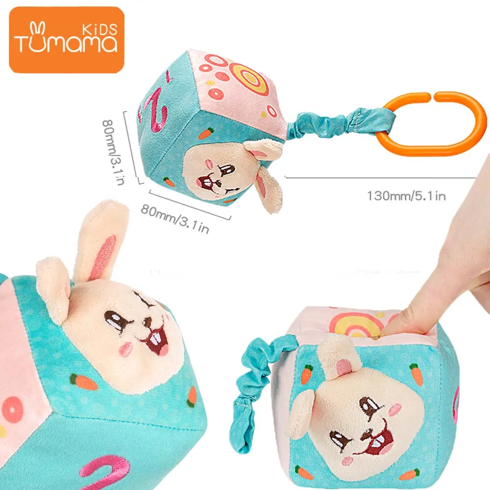 Tumama, плюшевая игрушка, 4 шт., 3D тканевый Мячик с кольцом, бумага, мягкая и эластичная веревка, детские игрушки, можно подвесить игрушки для детей, игрушки для новорожденных