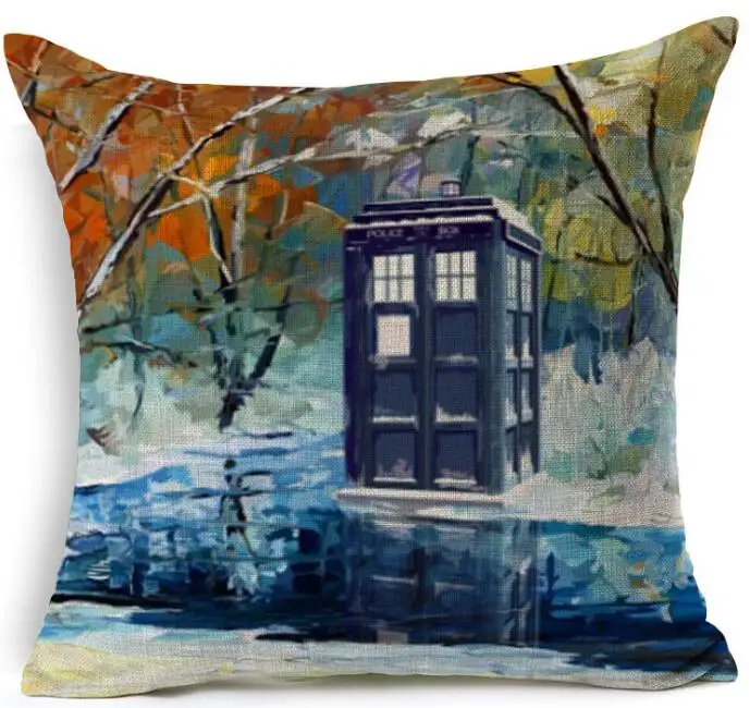 4 Наволочка из льна для подушки Doctor Who Tardis, наволочка для дивана автомобиля, декоративная наволочка, Осеннее украшение для дома, 45*45 см - Цвет: 4