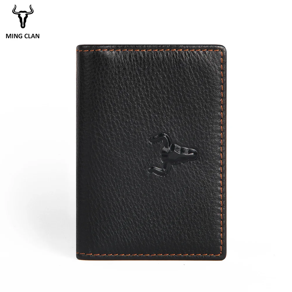 

Mingclan Genuine Leather Slim Leather ID Credit Card Holder Bifold Pocket Small Minilist Wallets Travel Business Card Holder