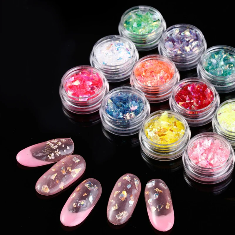 1 коробка блестящие ультра тонкий разноцветные Блестки для ногтей Nail Art УФ гель 3D