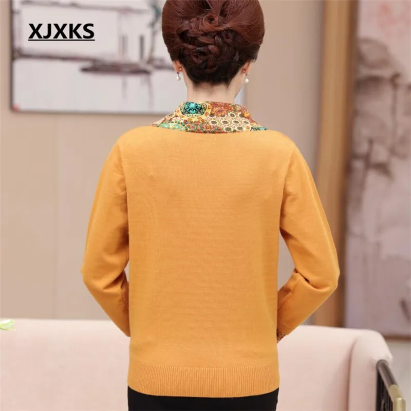 XJXKS New 2020 fashion autumn and winter warm knitted pullover long-sleeved factory-direct-clothing women Christmas sweater | Женская