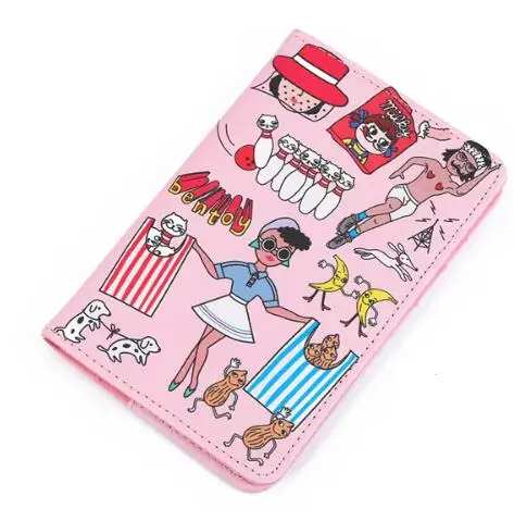 pink Bentoy Мультяшные милые женские кожаные сумки для паспорта милые девушки ID путешествия Обложка для паспорта карта Обложка для паспорта чехол - Цвет: pink