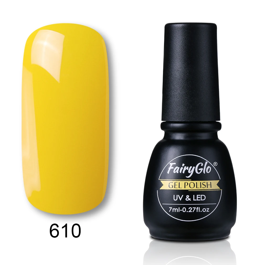 610 Fairyglo для ногтей гель польский 7 мл Bling Однотонная Одежда УФ гель лак для ногтей светодиодный светильник Краски покрытие для ногтей, полустойкое к Гибридный Лаки Lucky лак гель эмаль Лаки - Цвет: 610