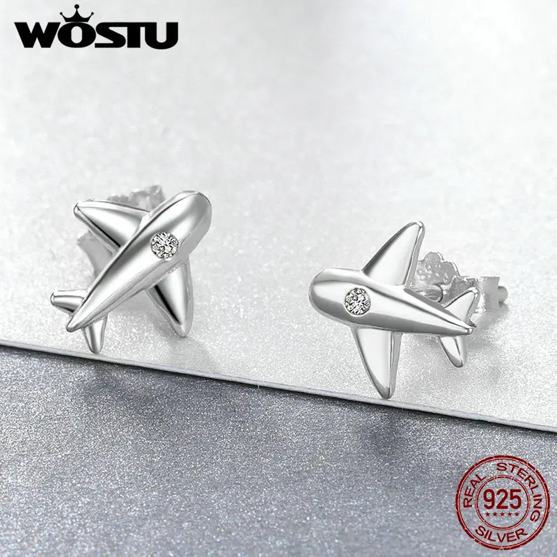 Женские серьги пусеты WOSTU оригинальные Пусеты Из 100% стерлингового серебра 925