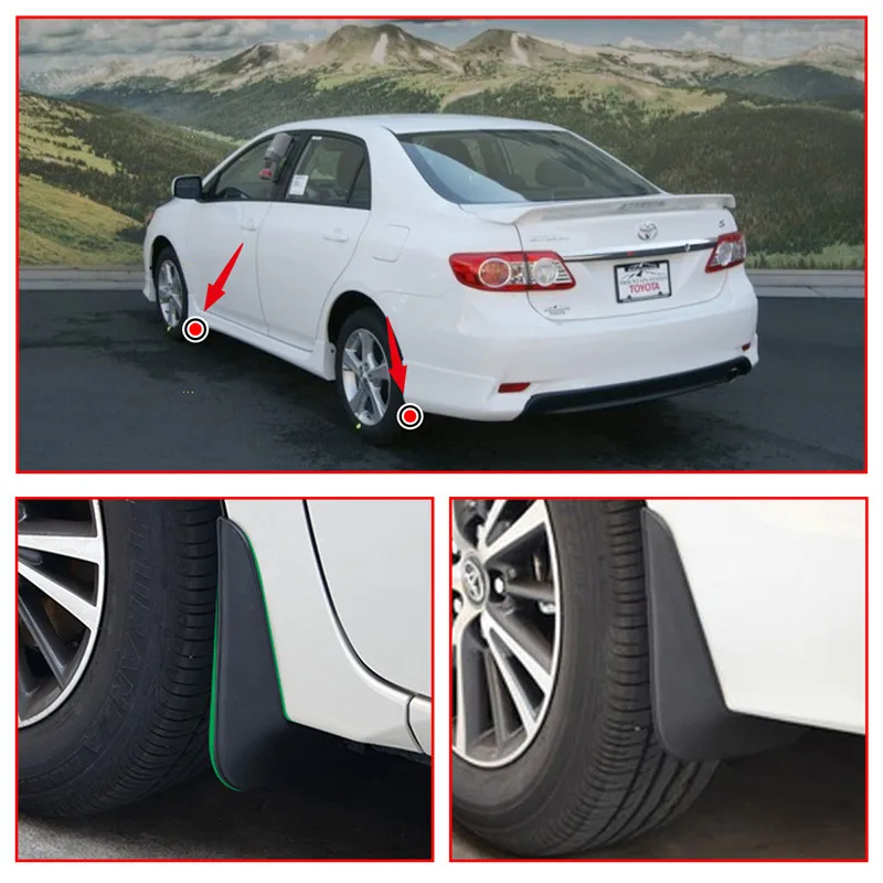 4 шт. Брызговики передние и задние литые для Toyota Corolla 2009 2013|mud flaps|splash guardrear mud flap |