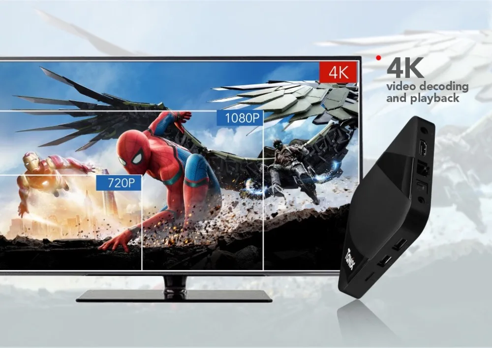 Tanix TX3 MAX Smart tv BOX Android 7,1 Amlogic S905W четырехъядерный H.265 4K 2,4 GHz WiFi медиа ТВ-плеер Bluetooth TX3 телеприставка